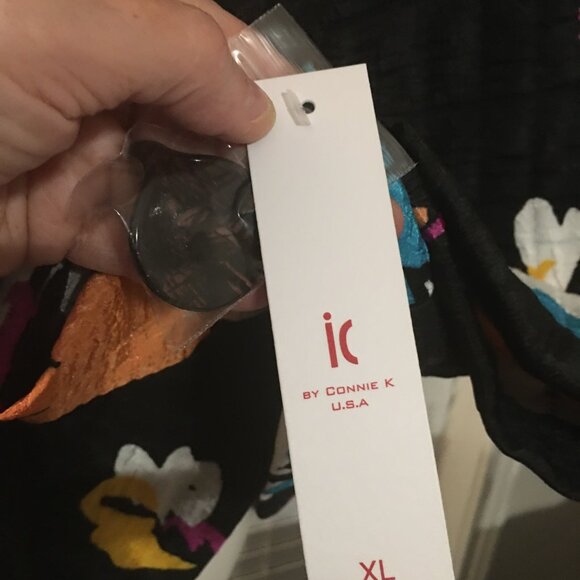 IC By Connie Black Floral Kimono Sytle Jacket XL NEW Showstopper  Vt1 - Picture 4 of 6